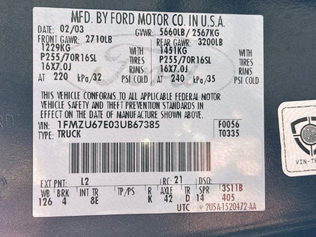 2003 Ford Explorer Sport Trac XLS