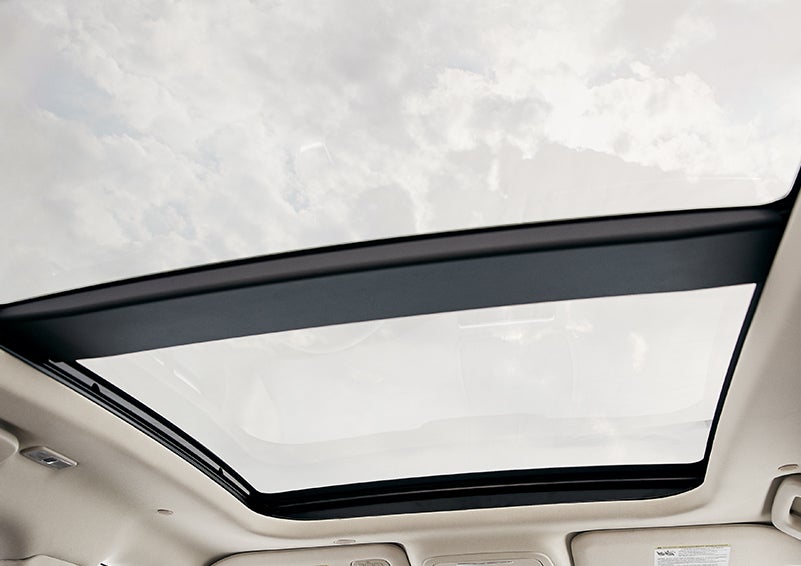 The available panoramic Vista Roof® is shown from inside a 2024 Lincoln Corsair® SUV. | Parks Lincoln of Gainesville in Gainesville FL