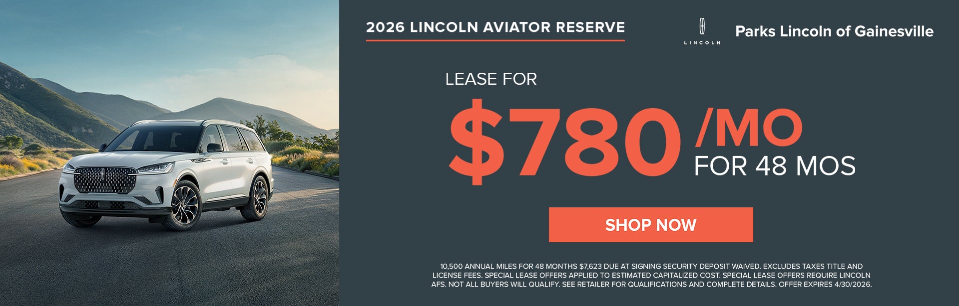 Lease Offer: 10,500 Annual miles for 39 months $7,254 due at