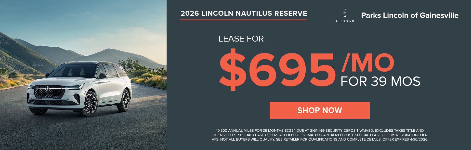 Lease Offer: 10,500 Annual miles for 39 months $11,894 due a
