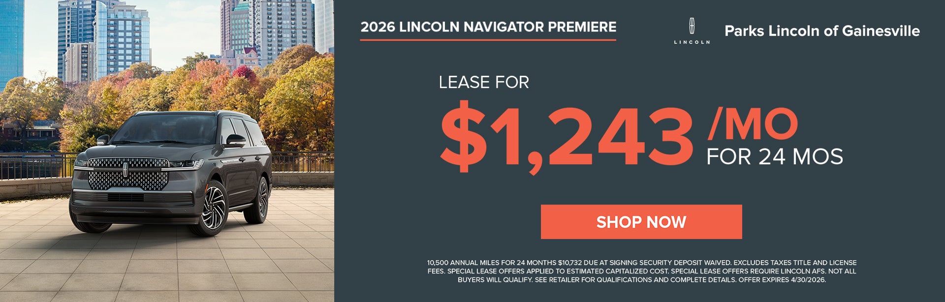 Lease Offer: 10,500 Annual miles for 48 months $4,516 due at